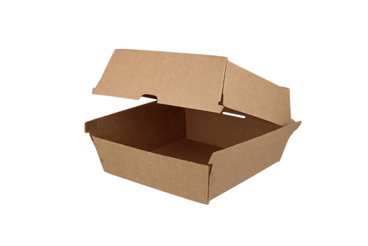 takeaware.nl Hamburgerbakjes Hamburgerbakje Extra Groot golfkarton kraft Bio