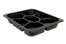 PP Gastro 1/2 Tray – 7 Compartments, Black, 50mm