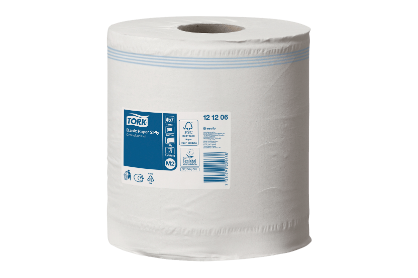 Tork Tork® M2 Basic Centerfeed Poetspapier Multifunctioneel papier 6x160m Wit (121206)