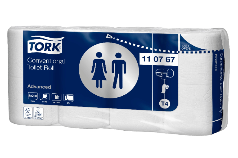 Tork Tork® T4 Traditioneel Toiletpapier 2-laags 64x250 vellen Advanced Wit (110767)