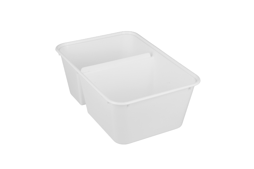 TakeAware.nl Maaltijdbak PP 2 vak 1000ml Wit (geschikt voor deksel -2)