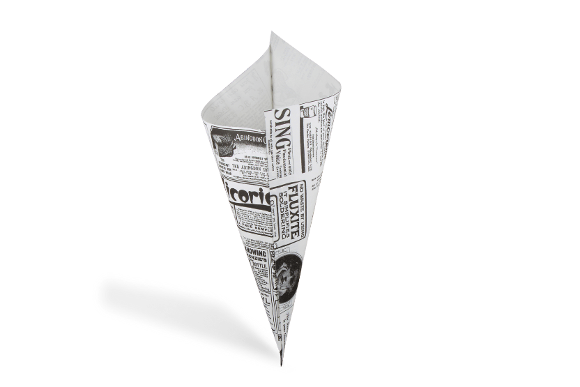 takeaware.nl Puntzakken Puntzakken 'Krant' K21 - 21cm vetvrij papier BIO