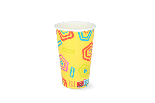 takeaware.nl Milkshakebekers Milkshakebeker middel 450ml 16oz geel karton