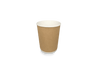 Kaffeebecher, Pappe, 177 ml 7 oz ø 73 mm, Braun Rippel