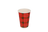 Kaffeebecher, Pappe, 180 ml 7,5 oz ø 70 mm, rot kariert