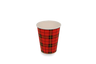 Kaffeebecher, Pappe, 150 ml 6 oz ø 70 mm Rot kariert