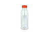 rPET-Flasche, klar, 750ml, Deckel orange
