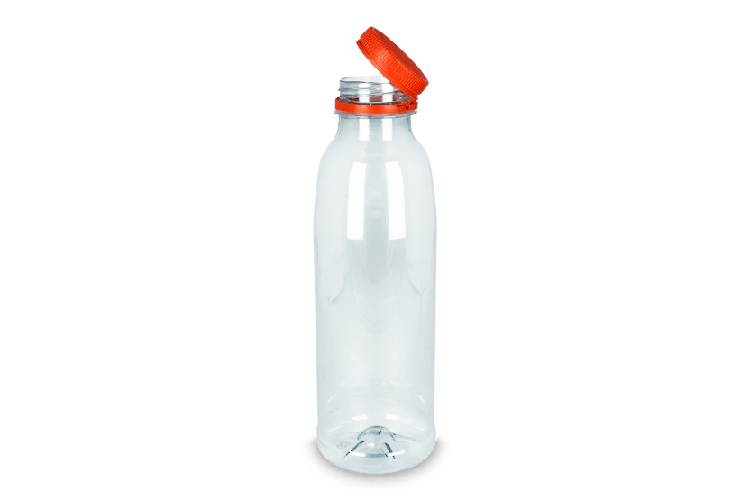 takeaware.nl rPET fles 1000cc met oranje vaste dop