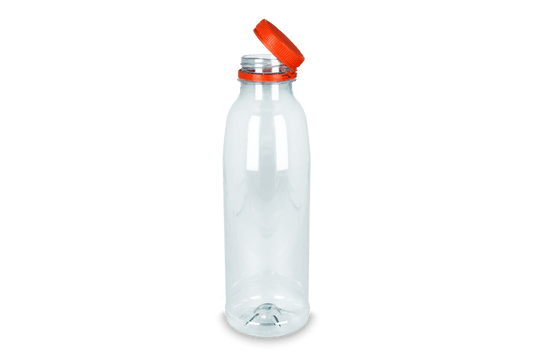 takeaware.nl rPET fles 1000cc met oranje vaste dop