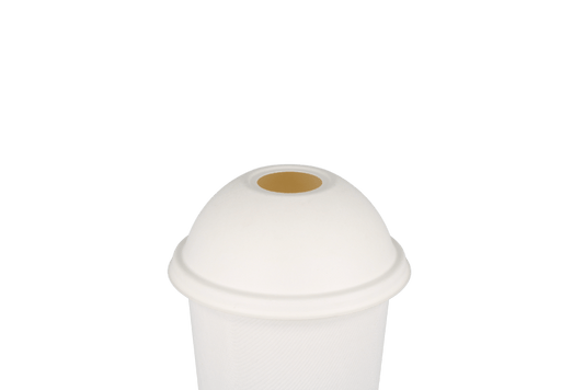 TakeAware.nl Deksels Milkshakebeker Ø90mm suikerriet BIO wit