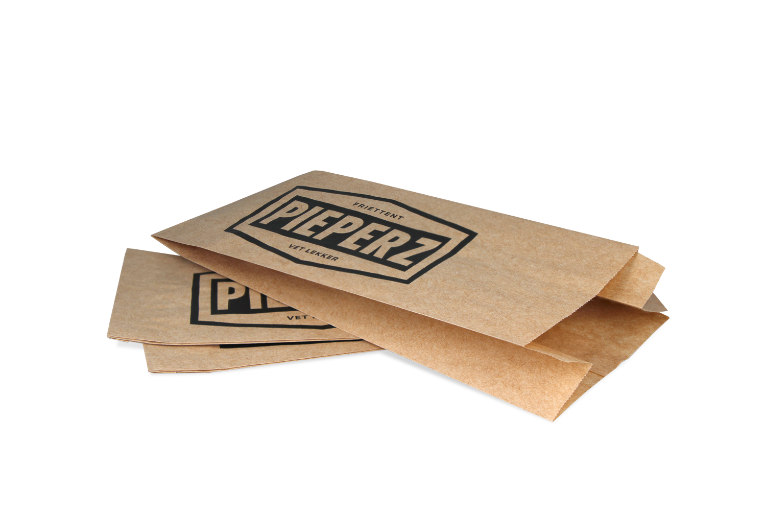 takeaware.nl Papieren zakken Snackzakken nr 25 (0.5 pond) Kraft 50gr geperforeerd BIO - PIEPERZ custom