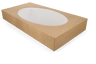 Catering boxes kraft with oval window 56x32x8cm large BIO