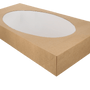 Catering boxes kraft with oval window 56x38x8cm large BIO